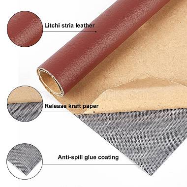 Gorgecraft 6 Sheets Rectangle PU Leather Self-adhesive Fabric(DIY-GF0004-27A)-3