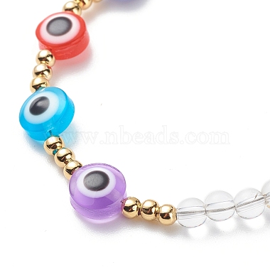 Bracelet et collier en perles de mauvais œil en cristal de quartz naturel et résine(SJEW-JS01253)-4