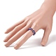 Lampwork Evil Eye & Glass Braided Finger Ring(RJEW-JR00497)-3
