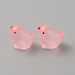 Luminous Resin Chick Display Decoration, Micro Landscape Decorations, Glow in the Dark, Pink, 13~14x15~15.5x11~11.5mm(RESI-WH0038-10D)