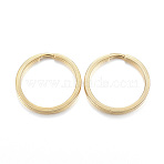 Ion Plating(IP) 304 Stainless Steel Split Key Rings, Keychain Clasp Findings, Real 18K Gold Plated, 25x2mm, Inner Diameter: 21mm(X-STAS-G122-13G)