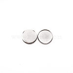 304 Stainless Steel Cabochon Settings, Flat Round, Stainless Steel Color, Tray: 14mm, 16x1.8mm(STAS-WH0027-10E-P)