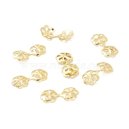 Brass Multi-Strand Links, Long-Lasting Real Gold Plated, Double Flower, Golden, 17x7.5x1.5mm, Hole: 1.2x1.4mm(KK-E280-21G)