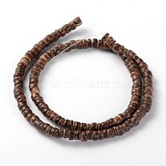 Natural Coconut Column Bead Strands, Coconut Brown, 5x2~5mm, Hole: 1mm, about 134pcs/strand, 15.4 inch(COCB-O001-05)