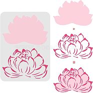 Large Plastic Reusable Drawing Painting Stencils Templates, for Painting on Scrapbook Fabric Tiles Floor Furniture Wood, Rectangle, Lotus Pattern, 297x210mm(DIY-WH0202-177)