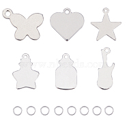 304 Stainless Steel Pendants, Stainless Steel Color, 120pcs/box(STAS-UN0005-75)