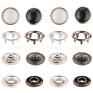 40 Sets 2 Colors Brass Snap Buttons, with Resin, Garment Buttons, for Costume Jacket Coat Accessories, Mixed Color, 9~10x2~5mm, 20 sets/color(FIND-GF0005-09)
