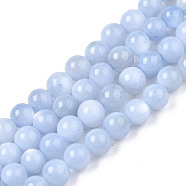 Natural Freshwater Shell Beads Strands, Dyed, Round, Cornflower Blue, 2.5~3.5mm, Hole: 0.5~0.6mm, about 122~136pcs/strand, 14.57 inch~15.63 inch(37cm~39.7cm)(X-BSHE-T009A-01F)