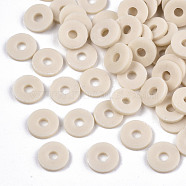 Handmade Polymer Clay Beads, for DIY Jewelry Crafts Supplies, Disc/Flat Round, Heishi Beads, Light Goldenrod Yellow, 4x1mm, Hole: 1mm, about 50600pcs/920g(CLAY-Q251-4.0mm-106)