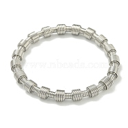 Non-Tarnish Adjustable 304 Stainless Steel Column Spring Wire Bracelets, Stainless Steel Color, Inner Diameter: 2-1/8 inch(5.5cm)(BJEW-H617-13P)