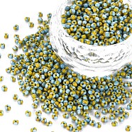 12/0 Glass Seed Beads, Opaque Colours Seep, Cyan, 2mm, hole: 0.8mm(SEED-S005-34)