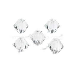 K9 Glass, Imitation Austrian Crystal Beads, Faceted, Bicone, Ghost White, 6x6x6mm, Hole: 0.9mm(GLAA-R001-08-32)