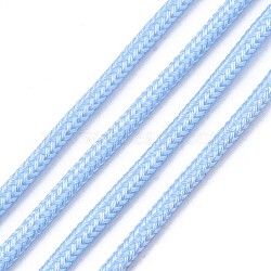Luminous Polyester Braided Cords, Deep Sky Blue, 3mm, about 100yard/bundle(91.44m/bundle)(OCOR-T015-01B)