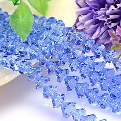 Faceted Cone Imitation Austrian Crystal Bead Strands, Grade AAA, Azure, 10x8mm, Hole: 0.9~1mm, about 50pcs/strand, 15.7 inch(G-M187-10mm-14A)