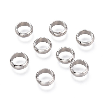 201 Stainless Steel Spacer Beads, Ring, Stainless Steel Color, 7x2.5mm, Inner Diameter: 5mm