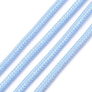 Luminous Polyester Braided Cords, Deep Sky Blue, 3mm, about 100yard/bundle(91.44m/bundle)