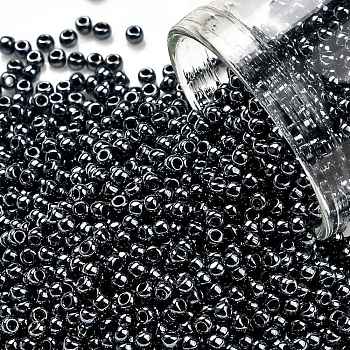 TOHO Round Seed Beads, Japanese Seed Beads, (81) Metallic Hematite, 11/0, 2.2mm, Hole: 0.8mm, about 5555pcs/50g