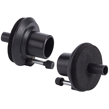 Plastic Hi-Hat Cymbal Holder Clamp, Drum Set Surpport Accessories, with Iron & Felt Mat Findings, for Musical Instrument Findings, Black, 57x54.5mm, Hole: 9mm and 22.5mm