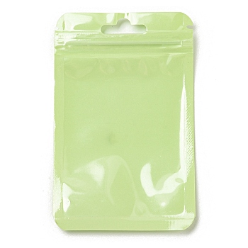 Rectangle Plastic Yin-Yang Zip Lock Bags, Resealable Packaging Bags, Self Seal Bag, Light Green, 12x7.5x0.02cm, Unilateral Thickness: 2.5 Mil(0.065mm)