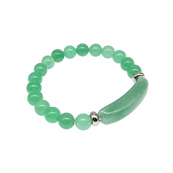 Natural Green Aventurine Bead Stretch Bracelets for Women Men, Perimeter:7-7/8 inch(20cm)