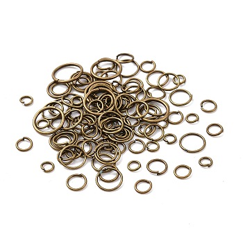 Iron Jump Rings, Open Jump Rings, Mixed Size, Antique Bronze, 4~10x0.7~1mm18~21 Gauge,