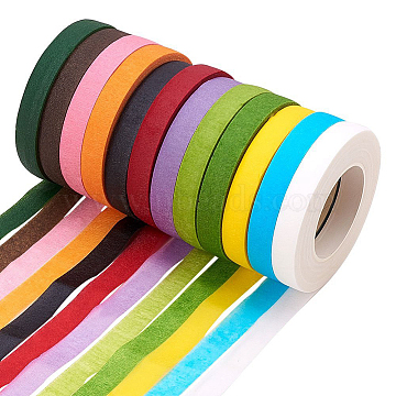 Crepe Paper, For Paper Flower Wrapping, DIY Party Decoration, Mixed Color, 12mm, about 30yards/roll(DIY-WH0143-97-M)