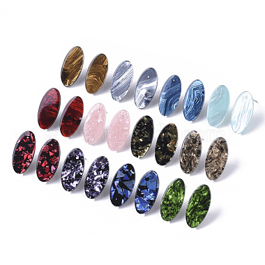 Cellulose Acetate(Resin) Stud Earring Findings(KY-R022-024)-2