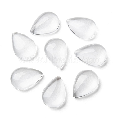Transparent Teardrop Glass Cabochons(GGLA-R024-14x10)-4
