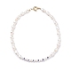 Natural Pearl Beaded Necklace with Word Golden Acrylic Beads for Women(NJEW-JN03850)-1