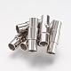 Smooth 304 Stainless Steel Locking Tube Magnetic Clasps(STAS-H019-2)-1