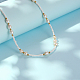 Runde Perlenkette aus Imitationsperlen und Edelstahl für Damen(SZ6704)-2