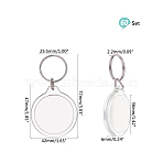 Acrylic Keychain, with Iron Split Key Rings, Flat Round, Clear, 77mm, Pendants: 47x42x6mm(KEYC-PH0001-27)