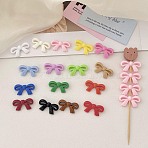 Opaque Acrylic Beads, Bowknot, Mixed Color, 14.5x27x5.8mm, Hole: 2mm, about 596pcs/500g(OACR-N163-57)