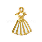 304 Stainless Steel Enamel Pendants, Clothes Charms, Ion Plating(IP), Real 18K Gold Plated, 20x13mm(STAS-OY005-25G)