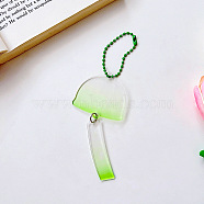 Gradient Color Transparent Acrylic Keychain Blanks, with Random Color Ball Chains, Wind Chime, Pale Green, Wind Chime: 10cm(ZXFQ-PW0003-15C-02)