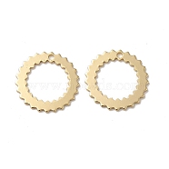 Ring Brass Charms, Long-Lasting Plated, Rack Plating, Real 14K Gold Plated, 14x0.7mm, Hole: 1mm(KK-G480-03LG)