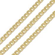 Brass Cuban Link Chains, with Spool, Soldered, Long-Lasting Plated, Cadmium Free & Nickel Free & Lead Free, Real 18K Gold Plated, 6.5x4x1mm(CHC-P010-09G)