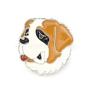 Dog Enamel Pin with Brass Butterfly Clutches, Alloy Badge for Backpack Clothing, St. Bernard, 25.5x24x10mm, Pin: 1.1mm(JEWB-A006-03E)