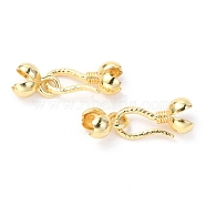 Brass Hook and S-Hook Clasps, Real 18K Gold Plated, 31x11x7mm, Inner Diameter: 5mm(X-KK-O132-07G)
