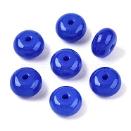 Opaque Colours Glass Seed Beads, Donut, Medium Blue, 8x5mm, Hole: 1.5mm, about 1000pcs/pound(SEED-C001-03B-03)