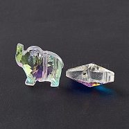 Transparent Glass Beads, Elephant, Yellow, 13x15x8.5mm, Hole: 1.2mm(GLAA-P054-01G)