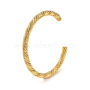 Ion Plating(IP) 304 Stainless Steel Braided Cuff Bangles, C-Shaped Twist for Women, Real 18K Gold Plated, 1/4 inch(0.55cm), Inner Diameter: 2-1/2 inch(6.2cm)(BJEW-G695-04G)
