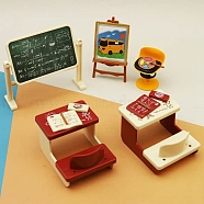 Plastic Miniature Ornaments, Micro Landscape Dollhouse Accessories, Classroom, Mixed Color, 200x50x160mm(PW-WG2B213-01)