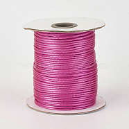 Eco-Friendly Korean Waxed Polyester Cord, Fuchsia, 1.5mm, about 169.51~174.98 Yards(155~160m)/Roll(YC-P002-1.5mm-1103)