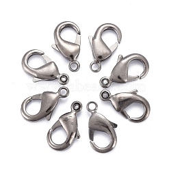 Brass Lobster Claw Clasps, Parrot Trigger Clasps, Cadmium Free & Nickel Free & Lead Free, Gunmetal, 15x8x3mm, Hole: 2mm(KK-903-B-NF)