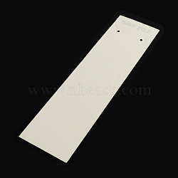Rectangle Shape Cardboard Necklace Display Cards, White, 194x51x0.5mm(CDIS-Q001-18)
