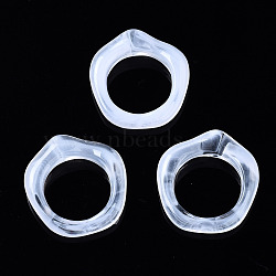 Transparent Acrylic Linking Rings, Two-Tone, Ring, Clear, 29x26x6mm, about 310pcs/500g(OACR-N008-49)