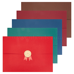 CRASPIRE 5Pcs 5 Colors Paper Certificate/Document Cover, Mixed Color, 23x32x0.1mm, 1pc/color(DIY-CP0006-50)