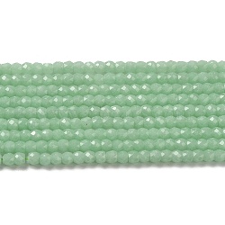 Synthetic Luminous Stone Beads Strands, Faceted, Barrel, Glow in the Dark, Medium Sea Green, 4x3.5mm, Hole: 0.7mm, about 102pcs/strand, 14.37 inch(36.5cm)(G-C086-01B-07)