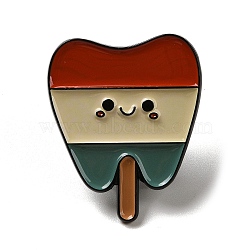 Zinc Alloy Brooches, Enamel Pins, Teeth, Colorful, 30x25x1.5mm(JEWB-Z022-01A)